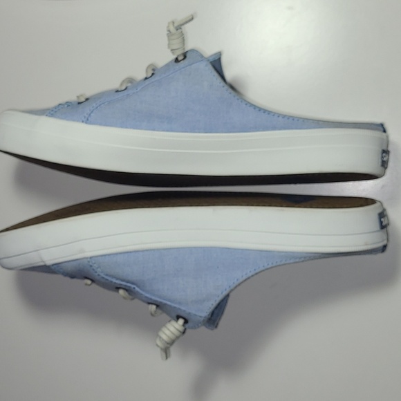 Sperry Light Blue Canvas Sneakers light blue pre owned good cond, stain in front - Picture 4 of 7